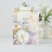 Save The Date Dahlias blancs avec des accents de pastel violet e (Debout devant)