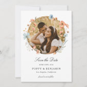 Save The Date Dainty Floral Fleur sauvage Mariage (Devant)