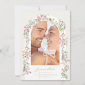 Save The Date dainty romantique arche florale printemps photo de (Devant)