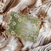 Save The Date Daisées Art Nouveau Mariage vert ivoire