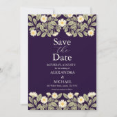 Save The Date Daisy Art Nouveau Mariage (Devant)