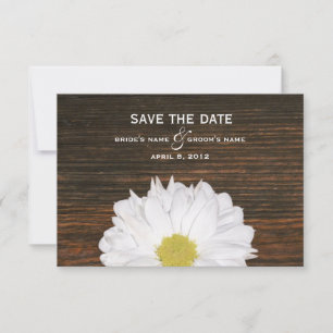 Save The Date Daisy & Barnwood Wedding Enregistrer La Date