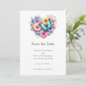 Save The Date Daisy Flowers with a Beautiful Butterfly Wedding (Debout devant)