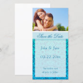 Save The Date Damas bleu/photo "Save the Date" (Devant / Derrière)