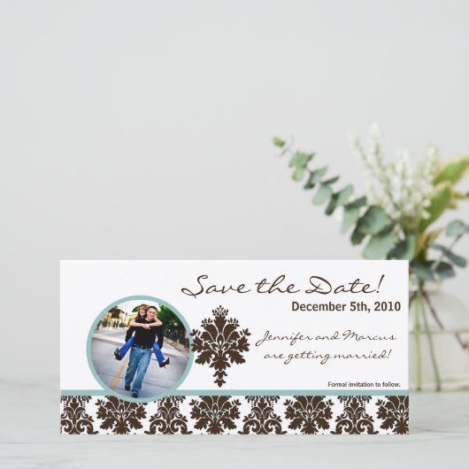 Save The Date Damas Brown 4x8 Fiançailles (Debout devant)