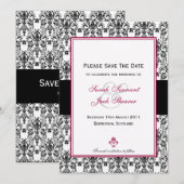 Save The Date Damas noir & blanc Enregistrer la date (Devant / Derrière)