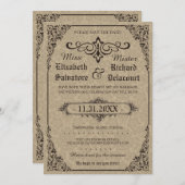 Save The Date Damas victorienne gothique beige Sauver les dates (Devant / Derrière)