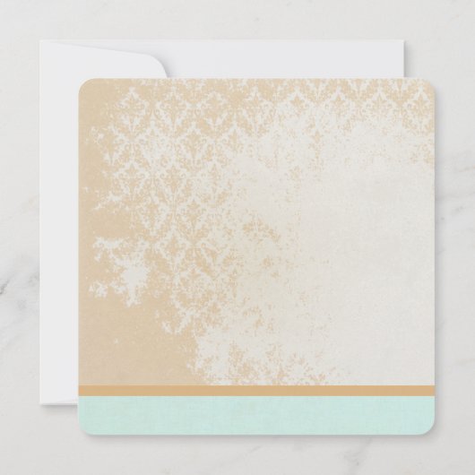 Save The Date Damask Birdcage mariage Enregistrer la date rose v (Dos)