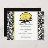 Save The Date Damask & Birds Enregistrer La Date Annonce (Devant / Derrière)