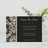 Save The Date Damask Black et Tan (Debout devant)
