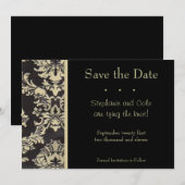 Save The Date Damask Black et Tan (Devant / Derrière)