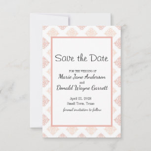Save The Date Damask Blush pêche