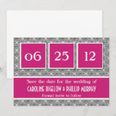 Save The Date Damask décadent Enregistrer la date annonce (Devant / Derrière)