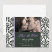 Save The Date damask ; enregistrer la date (Devant / Derrière)