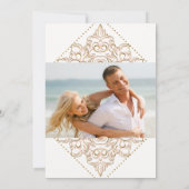 Save The Date Damask Pattern Gold Dot Lace Enregistrer la date P (Dos)