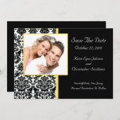 Save The Date Damask Photo Enregistrer La Date Annonce (Devant / Derrière)