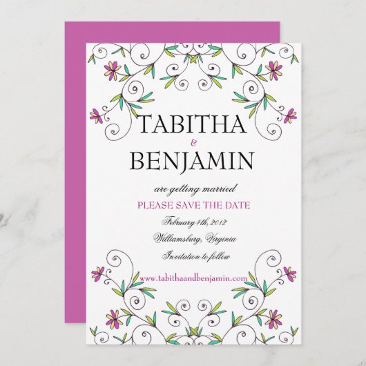 Save The Date Dans le jardin - Enregistrer la date (Devant / Derrière)