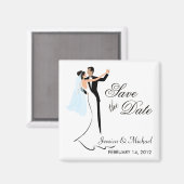 Save the Date - Dansende bruid en bruidegom Magneet (Voorkant / Achterkant)