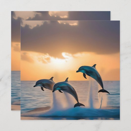 Save The Date Danser dans le Dusk : Trois dauphins sauter (Devant / Derrière)