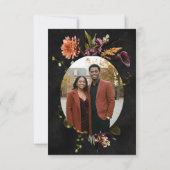 Save The Date Dark Elegant Autumn Floral Photo Wedding (Dos)