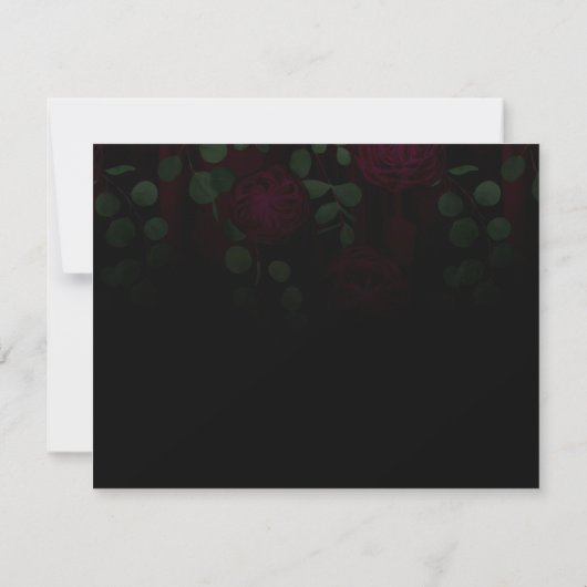 Save The Date Dark Gothic Fuchsia Mariage Floral Enregistrer La  (Dos)