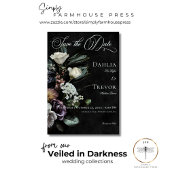 Save The Date Dark Gothic Mystérieux Muted Floral Mariage