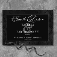 Dark gothique noir floral satin Mariage damassé