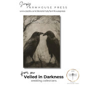 Save The Date Dark Gothique Noir & Tan Raven Mariage de script
