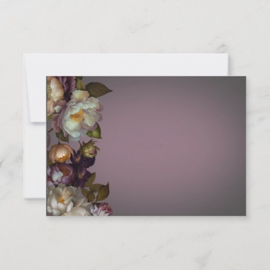 Save The Date Dark Moody Mauve Floral Modern Enregistrer la cart (Dos)