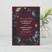 Save The Date Dark Moody Romantic Peony Mariage gothique Photo (Debout devant)