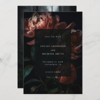 Dark Romantic Black Peony Floral Mariage Photo