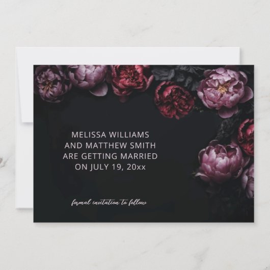 Save The Date Dark Romantic Black Wedding (Dos)
