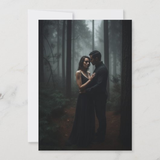 Save The Date Dark Romantic Moody Floral Mariage Photo (Dos)
