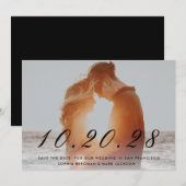 Save The Date Date de mariage à l'écriture noire (Devant / Derrière)