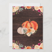 Save The Date Date de mariage à sauver automne rustique citrouil (Dos)