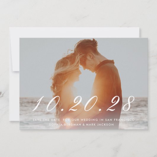 Save The Date Date de mariage écrite en blanc (Devant)