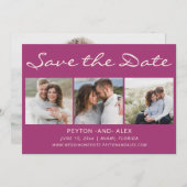 Save The Date Date de sauvegarde du Mariage à 2 faces violet 4 p (Devant / Derrière)