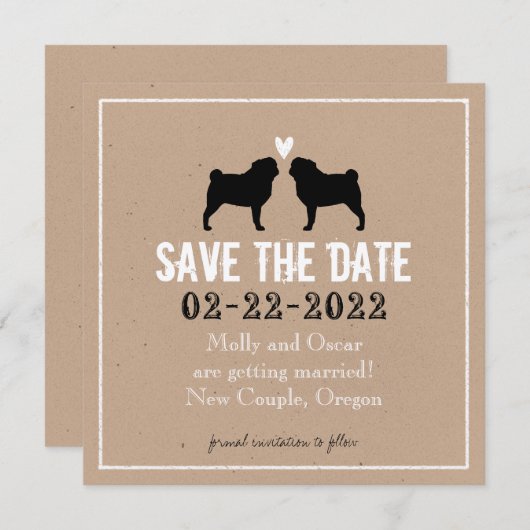 Save The Date Date de sauvegarde du mariage de carlin (Devant / Derrière)