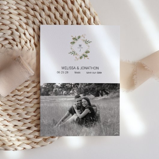 Save The Date Date de sauvegarde florale de sage vert or Ajouter