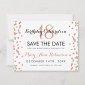 Save The Date Date de sauvegarde Rose Gold Parties scintillant C (Devant)
