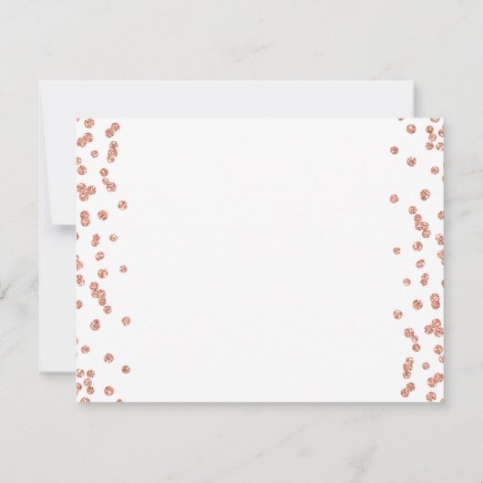 Save The Date Date de sauvegarde Rose Gold Parties scintillant C (Dos)