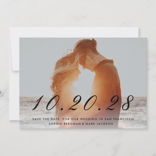 Save The Date Date du Mariage par script noir (Devant)