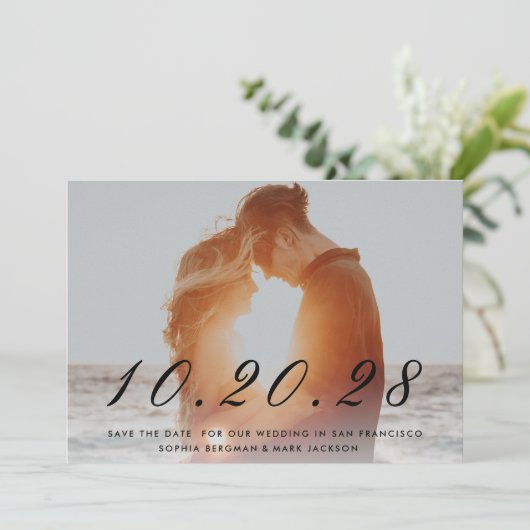 Save The Date Date du Mariage par script noir (Debout devant)
