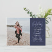 Save The Date Date gras bleu marine photo (Debout devant)