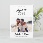 Save The Date Date Manuscrite & Photo de Mariage Personnalisée (Debout devant)