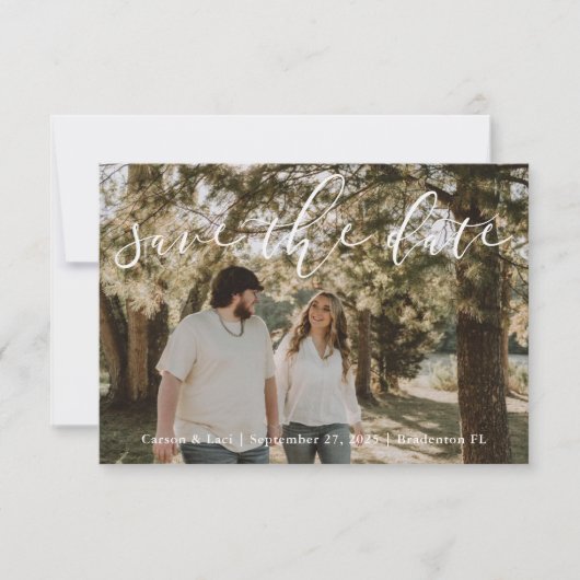 Save The Date "Date Mariage Personnalisée Rustique à Conserver" (Devant)