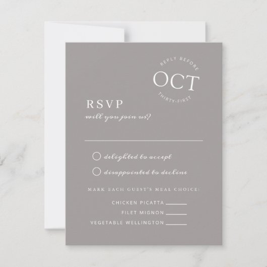 Save The Date Date moderne Seal Soft Grey Mariage Inviter RSVP (Devant)