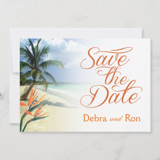 Save The Date Debra Emerald Waters Beach Enregistrer la date | p (Devant)