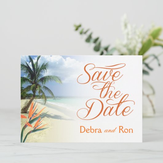 Save The Date Debra Emerald Waters Beach Enregistrer la date | p (Debout devant)