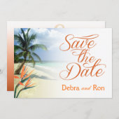 Save The Date Debra Emerald Waters Beach Enregistrer la date | p (Devant / Derrière)